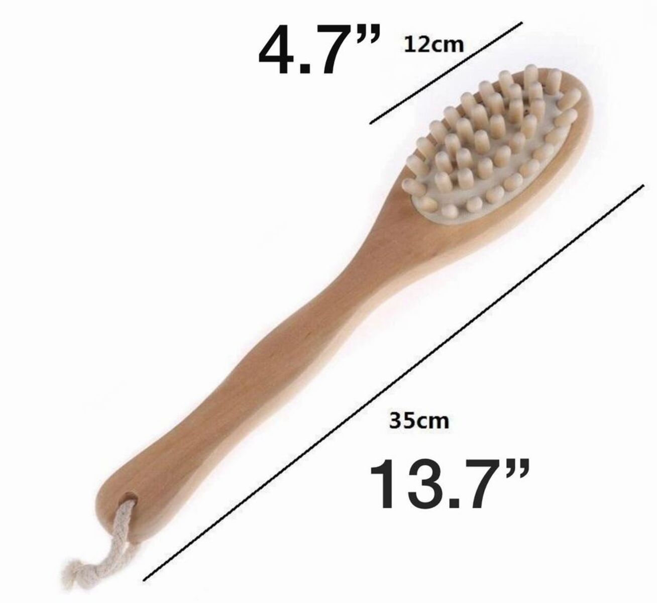A collection of six eco-friendly bath accessories including a bamboo facial brush, massage brush, wooden detangling hairbrush, bamboo comb, scalp massager, and soap dish.