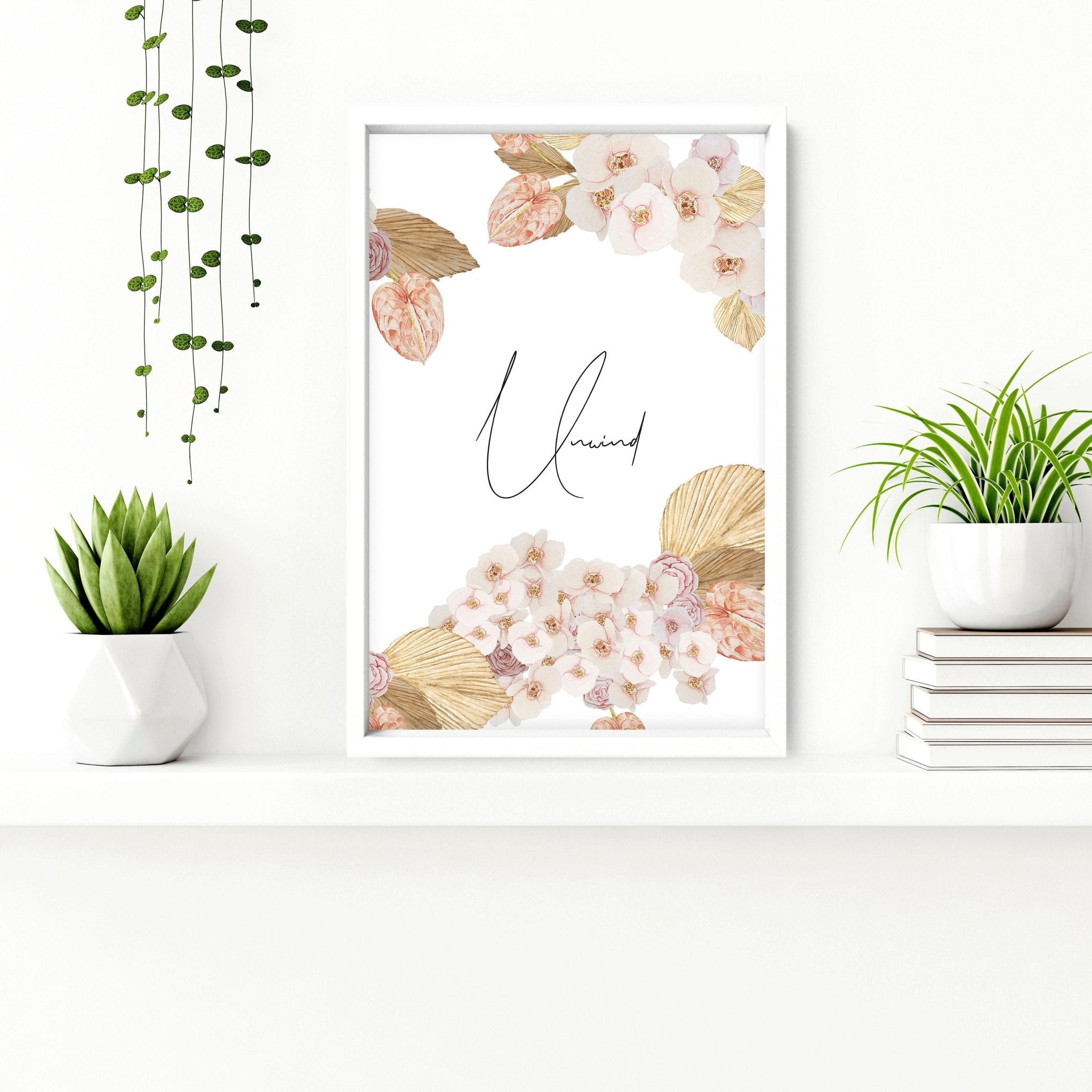 Set of 3 elegant wall art prints featuring peach, blush, and grey colors, perfect for farmhouse-style bathroom decor.