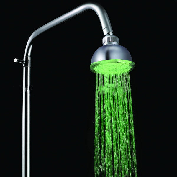 Romantic LED Shower Head with colorful temperature indicators and modern design, showcasing its elegant features and functionality.