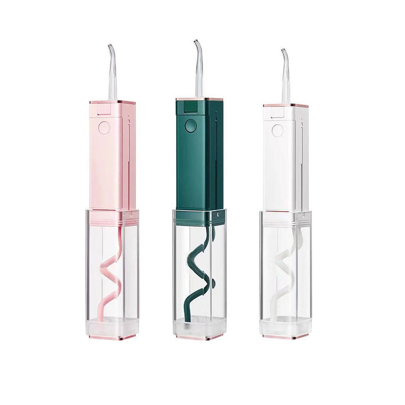 Water Jet Floss Dental Irrigator with USB charging, showcasing its sleek design and features for effective oral hygiene.