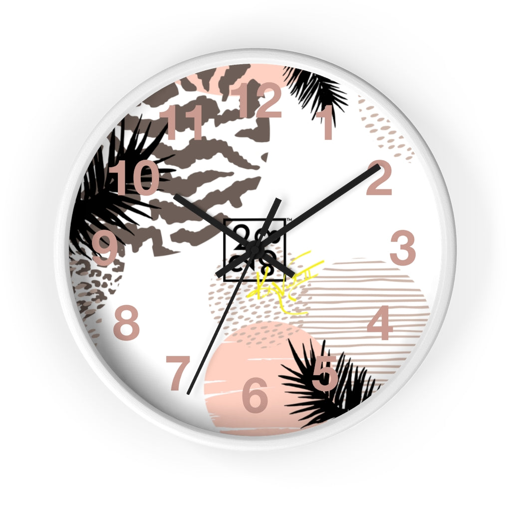 2882Time™ Wild Animal Split Decision Geometric Clock featuring a unique geometric design with a wooden frame and plexiglass face, perfect for indoor decor.