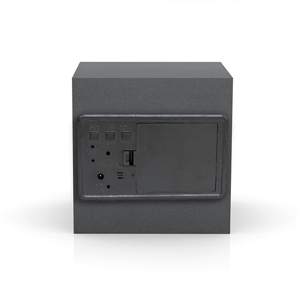 LED Electronic Wooden Alarm Clock with digital display showing time, date, and temperature in a stylish wooden design.