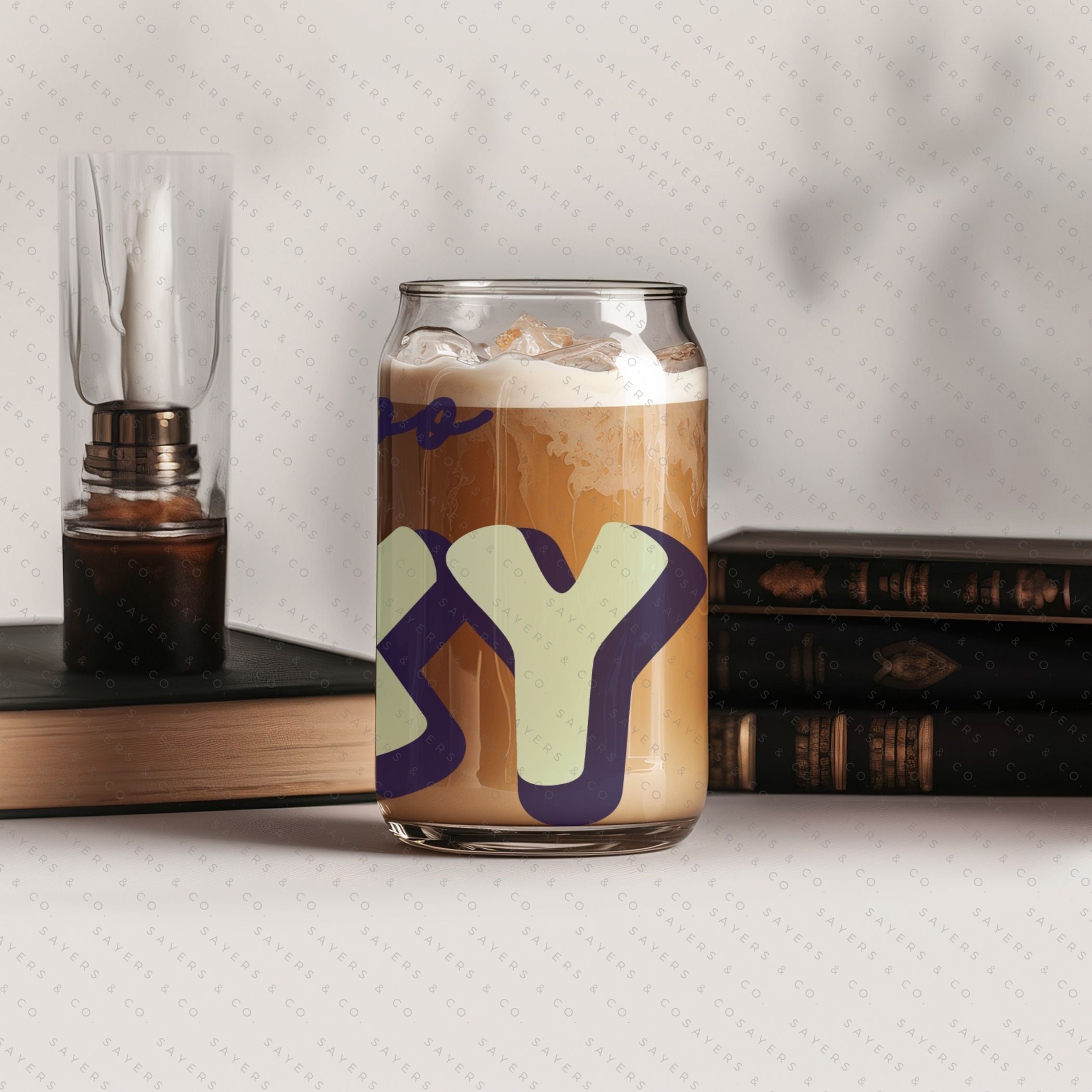 16oz St. Patrick's Day glass cup with bamboo lid and straw, featuring a fun 'I Am So Lucky' design, perfect for festive drinks.