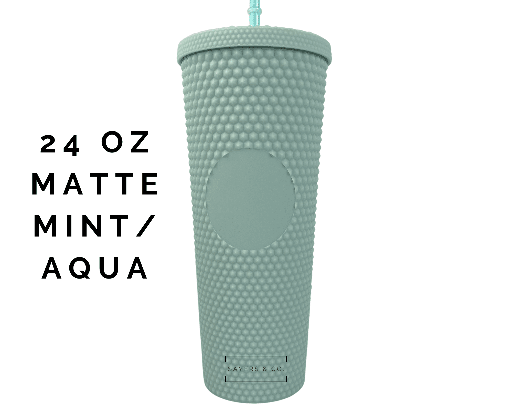 24oz Custom Animal Print Studded Double Walled Tumbler with various animal prints and a matching straw.