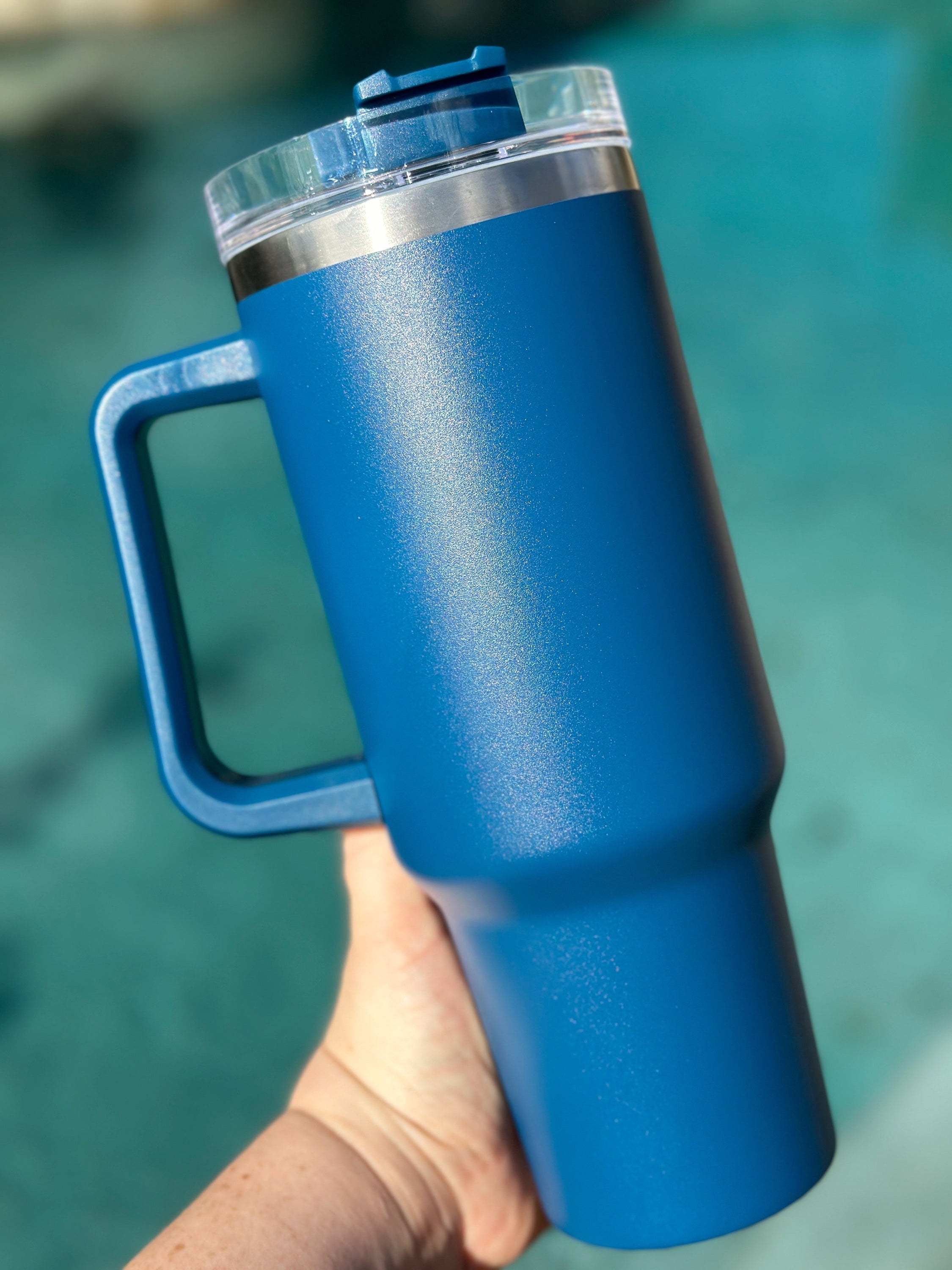 40 oz double walled insulated tumbler in various colors with a screw top lid and straw, perfect for customization.