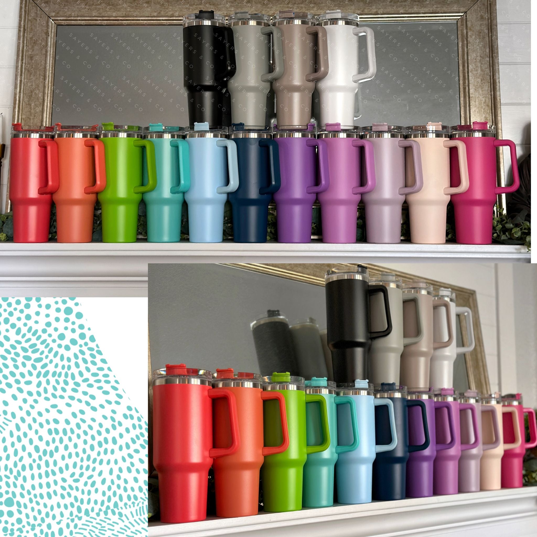 40 oz double walled insulated tumbler in various colors with a screw top lid and straw, perfect for customization.