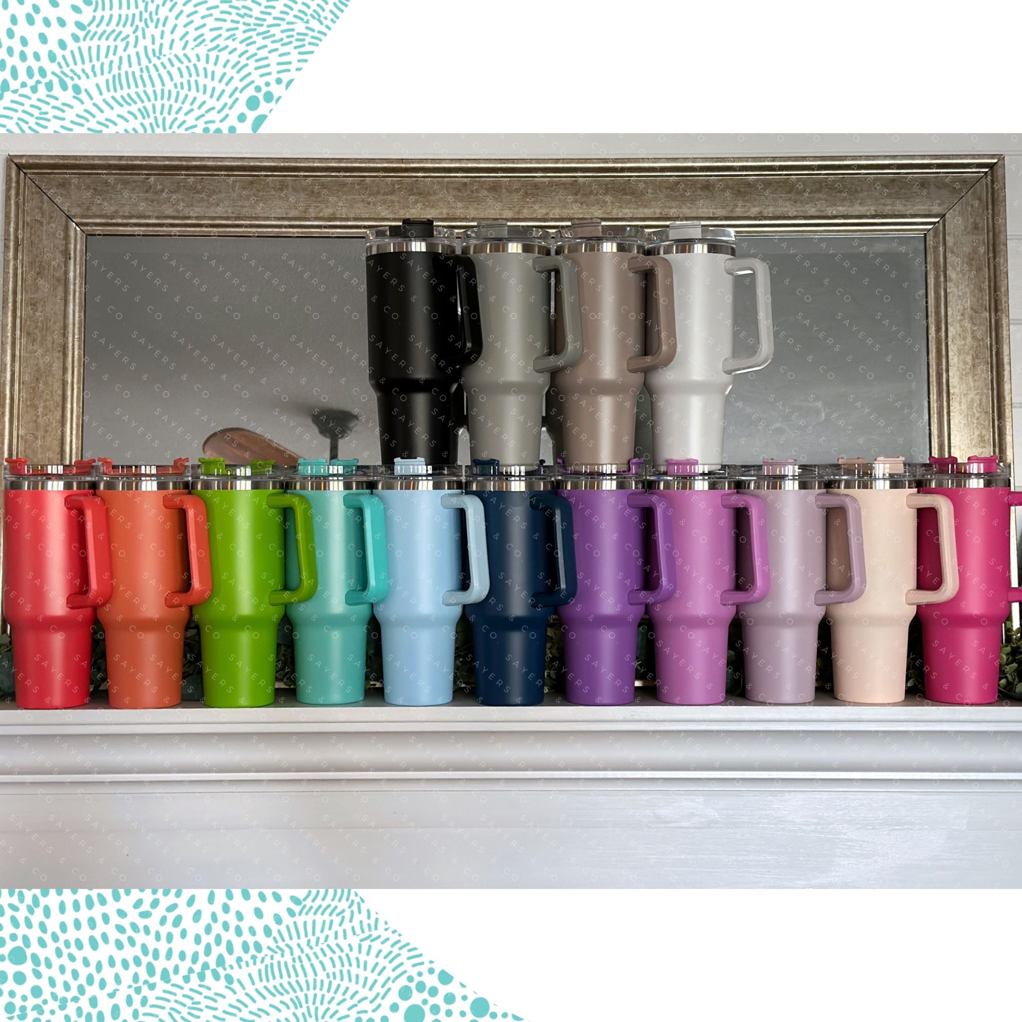 40 oz double walled insulated tumbler in various colors with a screw top lid and straw, perfect for customization.