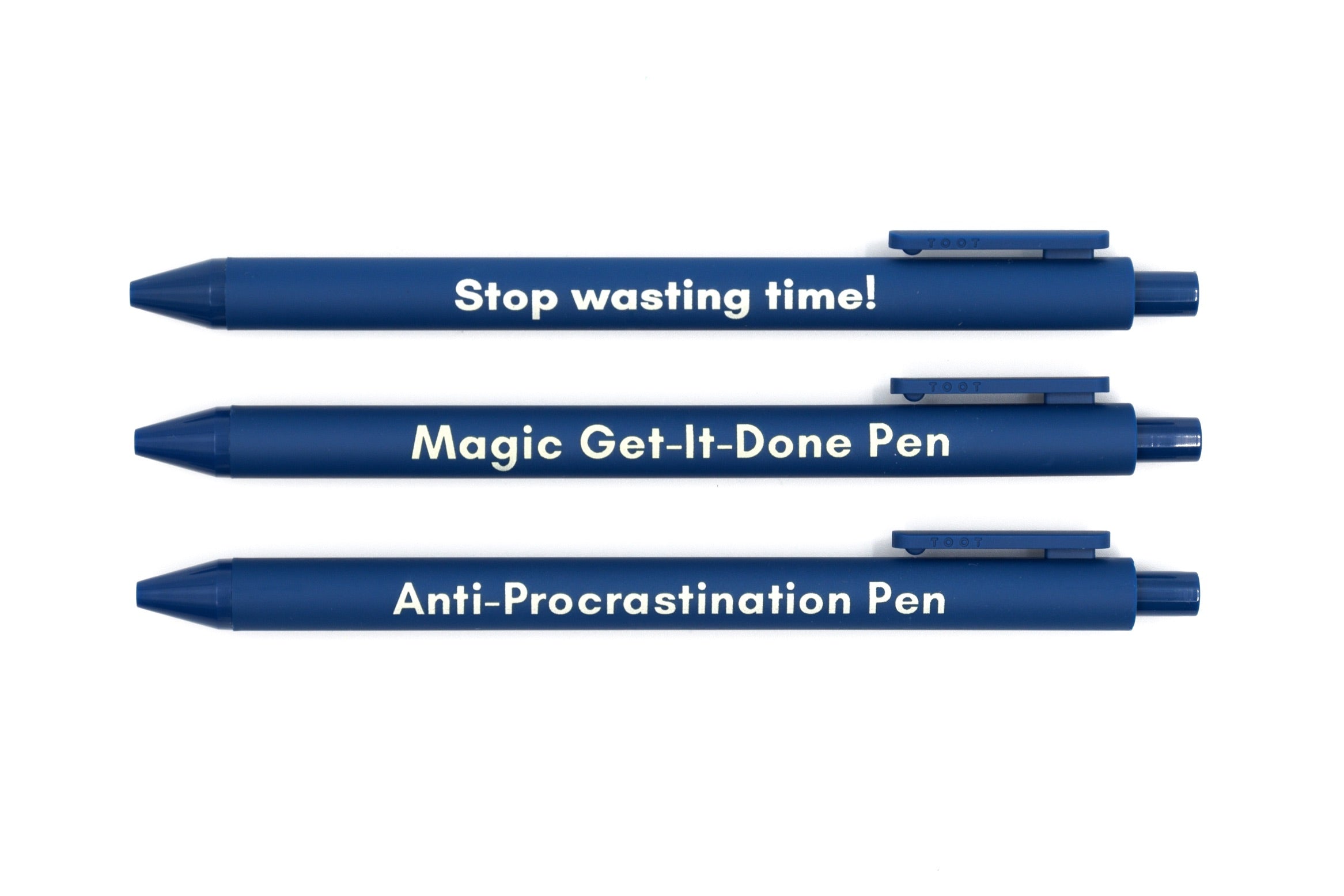 Anti-Procrastination Pen Set featuring three luxurious gel pens with matte barrels, perfect for enhancing productivity.