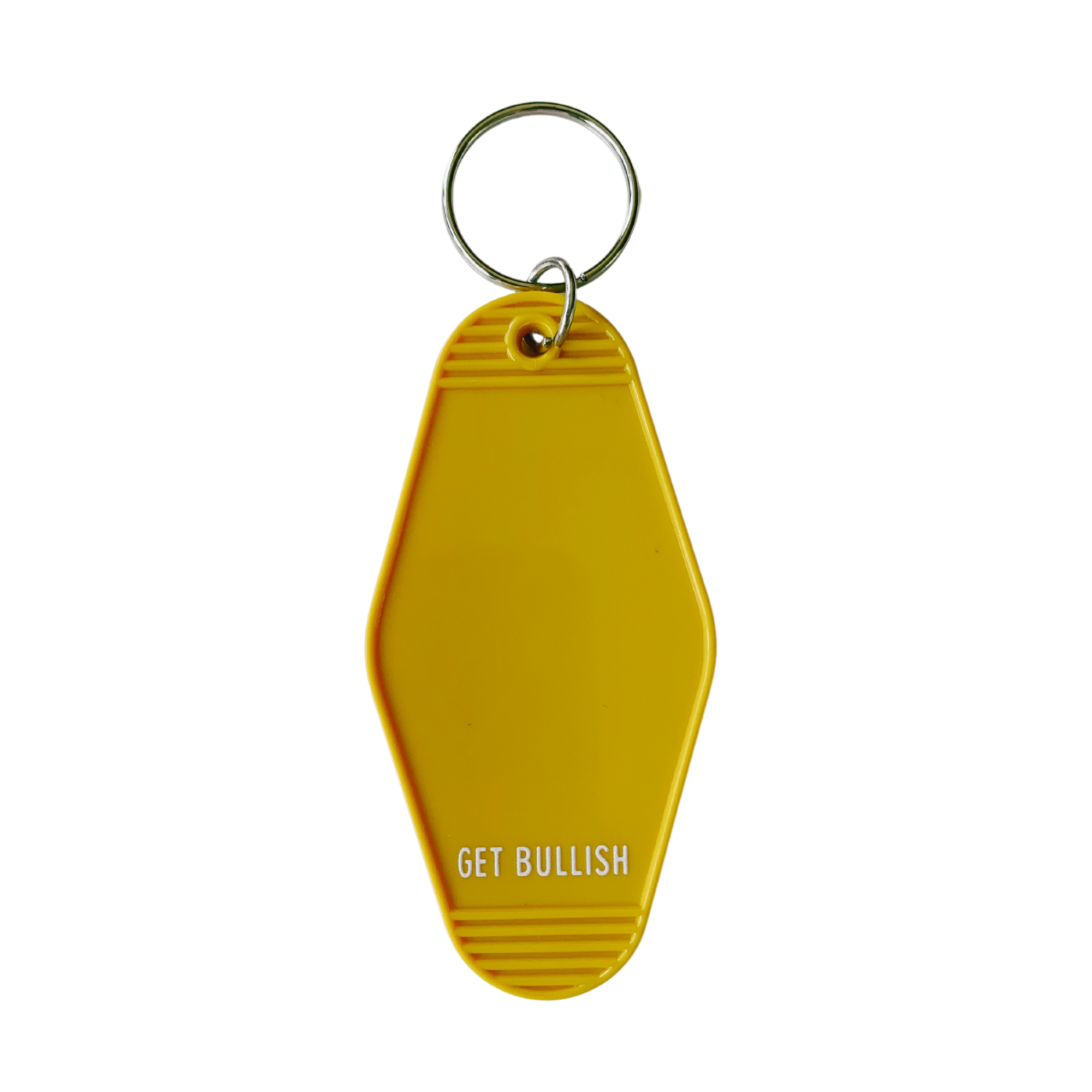Colorful motel-style keychain with nacho design and text 'ANYTHING IS A SUPERFOOD IF IT MAKES YOU FEEL SUPER'.