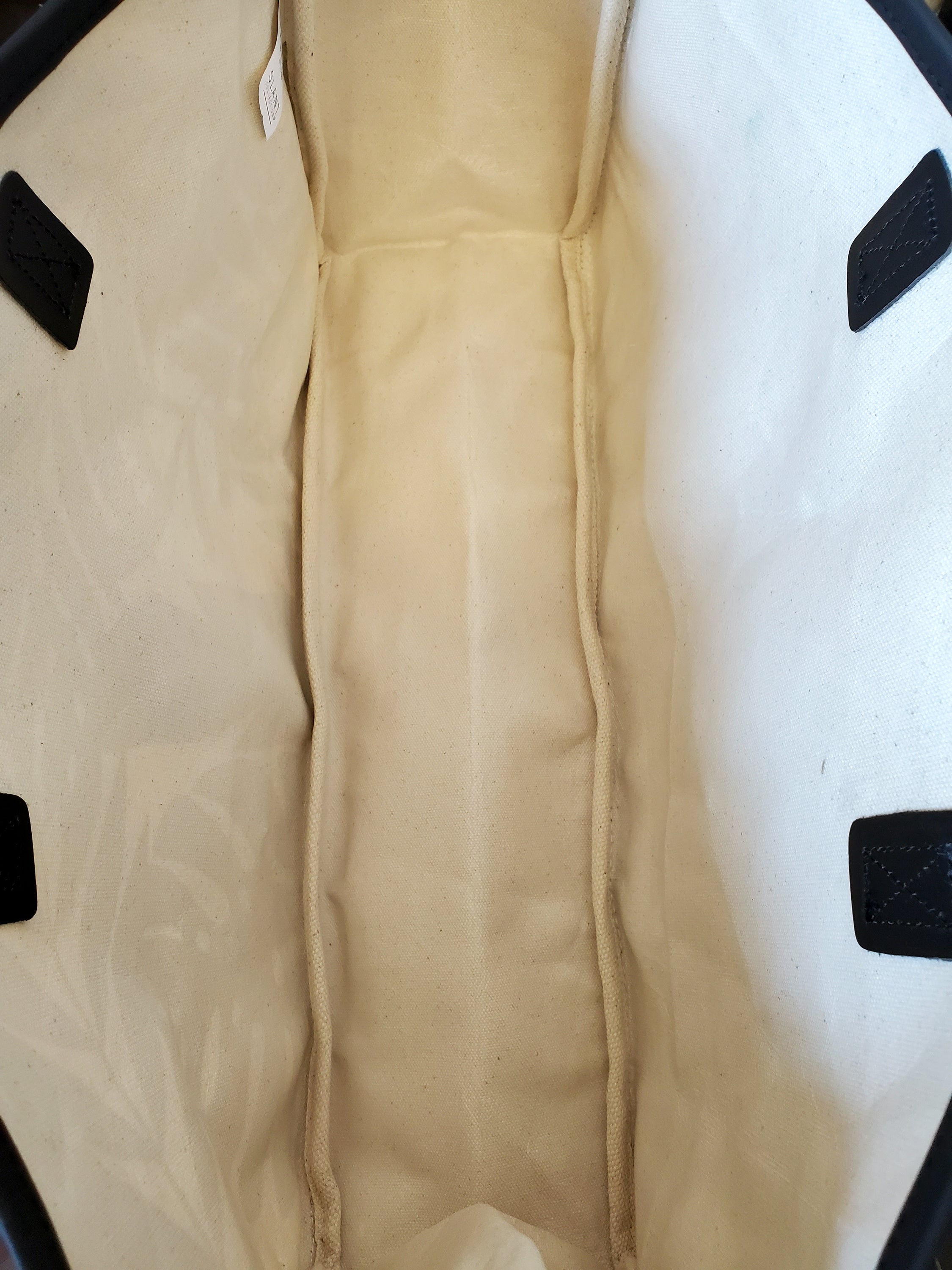 Babe Palm Leaves Large Rectangular Tote Bag with genuine leather handles and palm leaf print design, perfect for stylish outings.