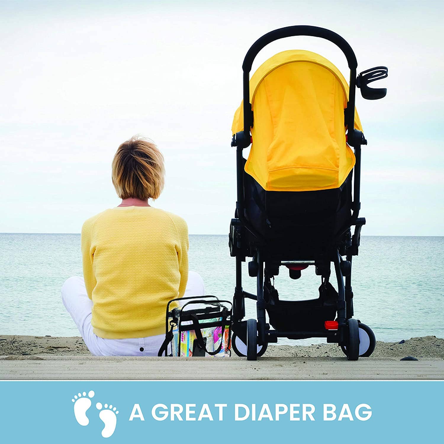 Bagsko Clear Bag featuring a zipper closure, spacious design, and waterproof bottom, ideal for stadium events.