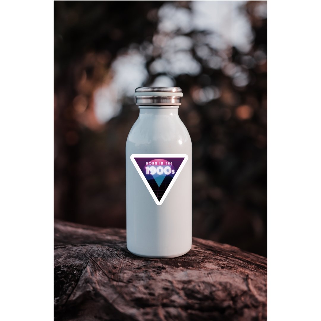 A pack of three vinyl stickers featuring the phrase 'Born in the 1900s' designed for Gen X and Millennials, ideal for personalizing water bottles and phones.