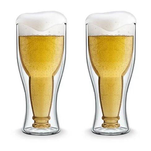 Bottoms Up Cheers N Beers Bottle In Cup featuring a beer bottle inside a stylish insulated cup, designed to keep beer chilled with anti-spill lids.