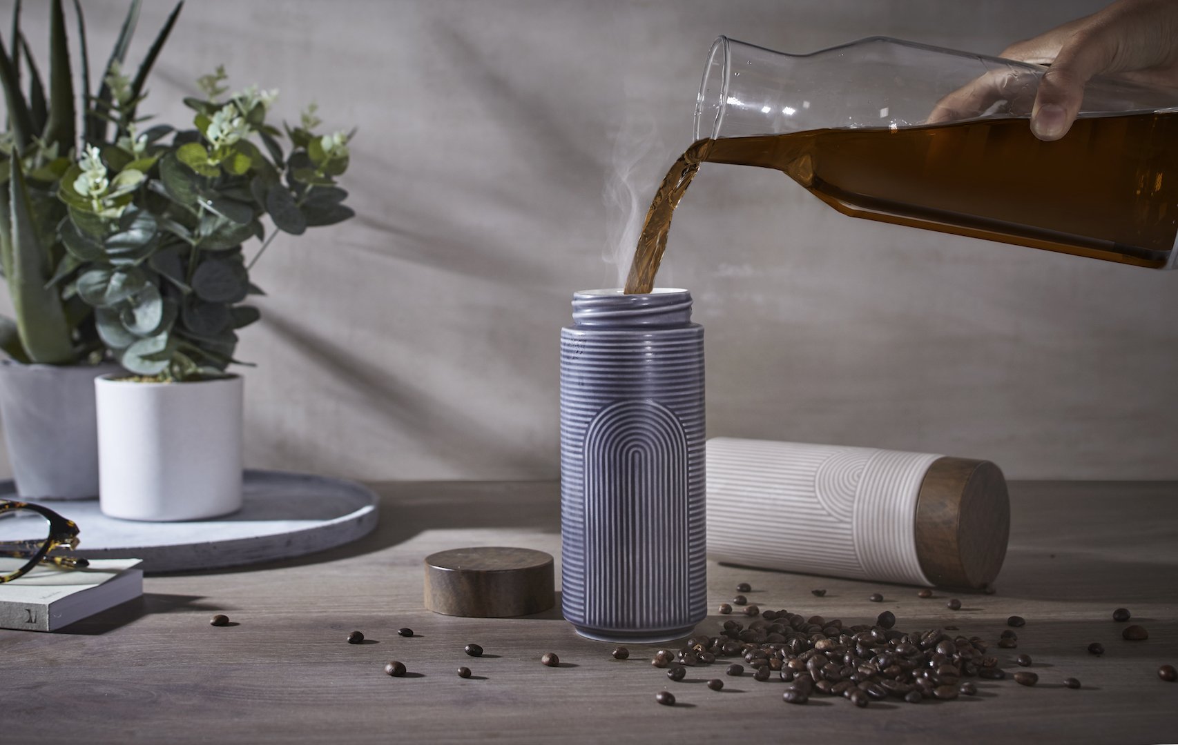 One Direction Travel Tea Mug featuring vibrant street art design and double wall insulation.