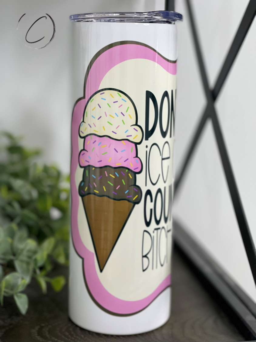 Counting Other Sprinkles 20oz Skinny Tumbler with vibrant full wrap design and reusable straw.