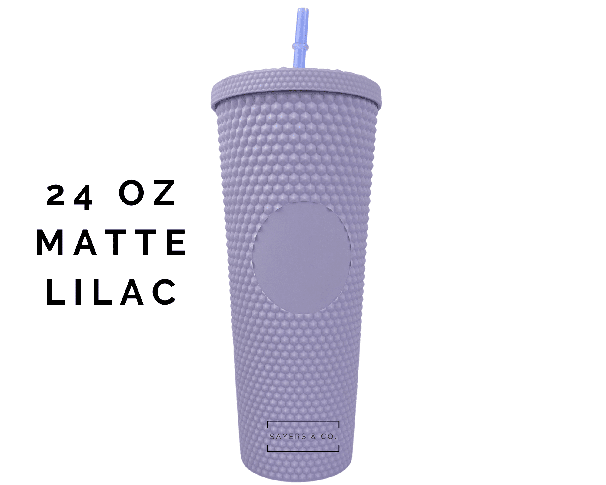 Custom Studded 24oz Double Walled Tumbler with lid and straw, featuring a stylish studded design.
