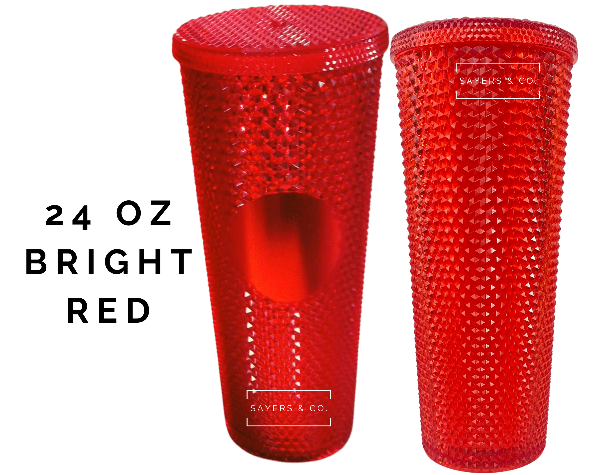 Custom Studded 24oz Double Walled Tumbler with lid and straw, featuring a stylish studded design.