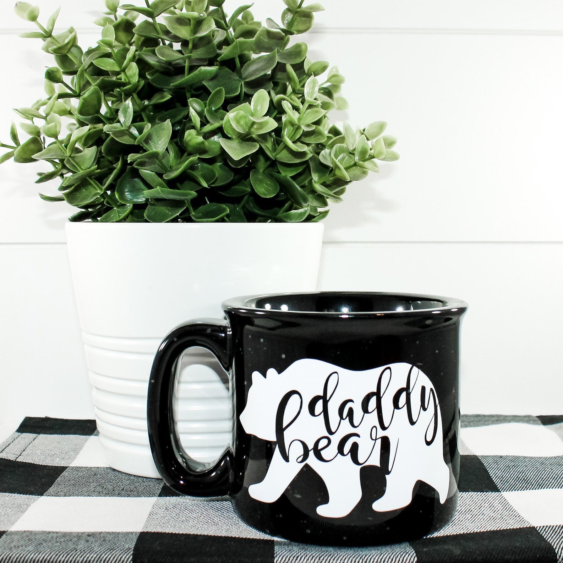 Ceramic Daddy Bear Campfire Mug with unique design, perfect for outdoor use and home.