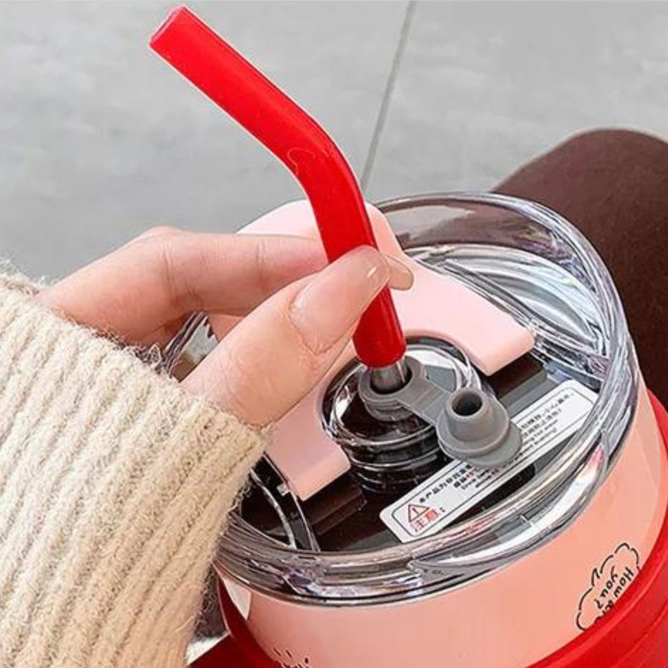 Dreamy Clouds 40 oz stainless steel insulated tumbler featuring Hello Kitty and teddy bears, perfect for hydration on the go.
