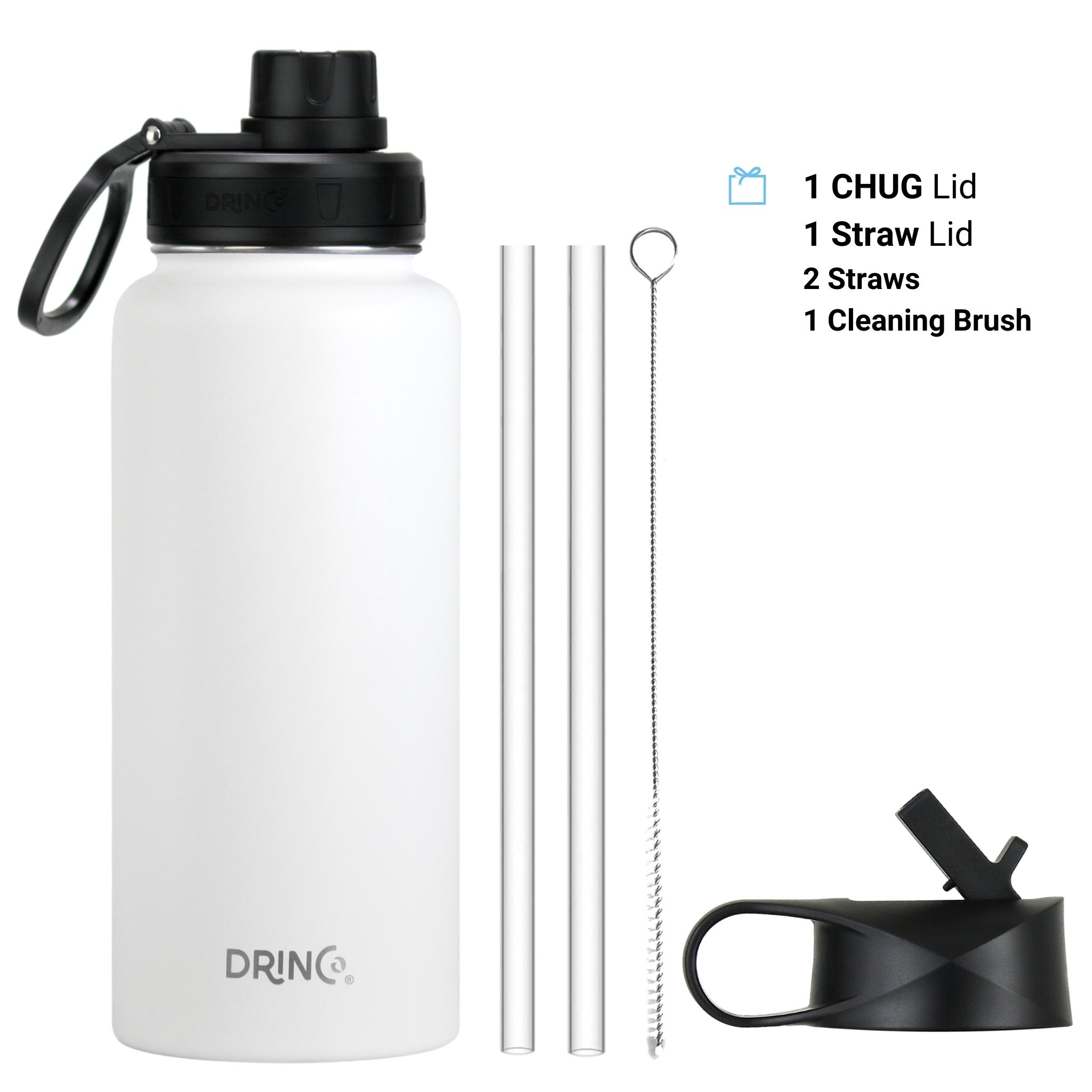 White water bottle with accessories.