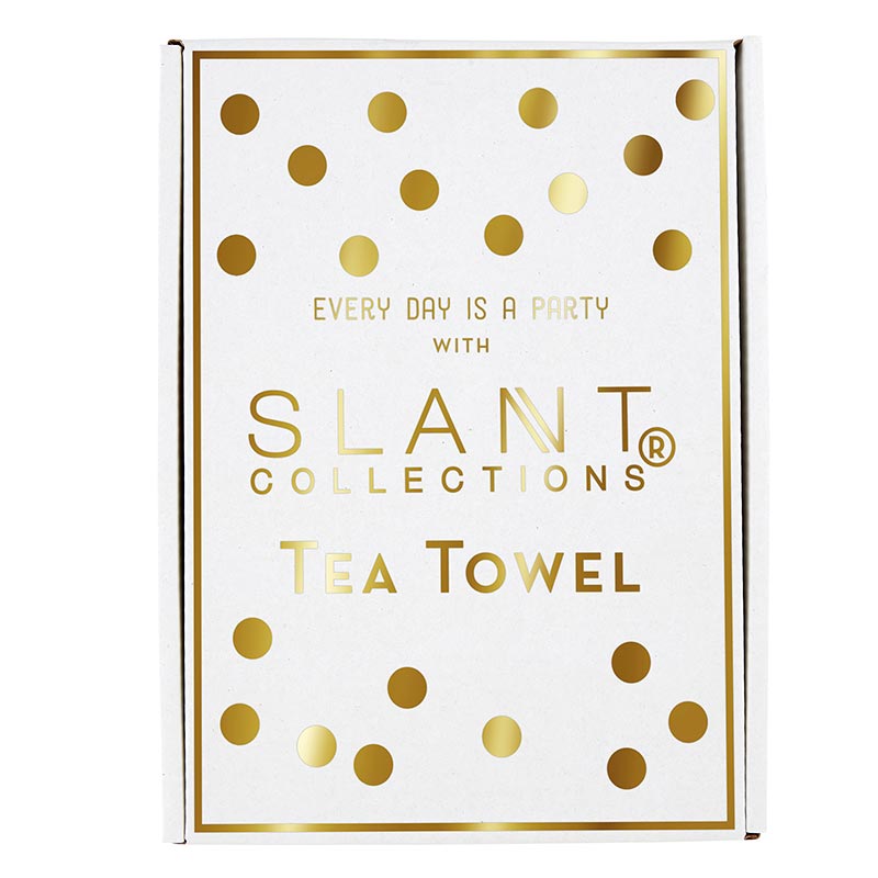 Eat and Sleep Dotted Blue Tea Towel, extra large cotton kitchen towel with a stylish dotted design, perfect for drying dishes and kitchen decor.