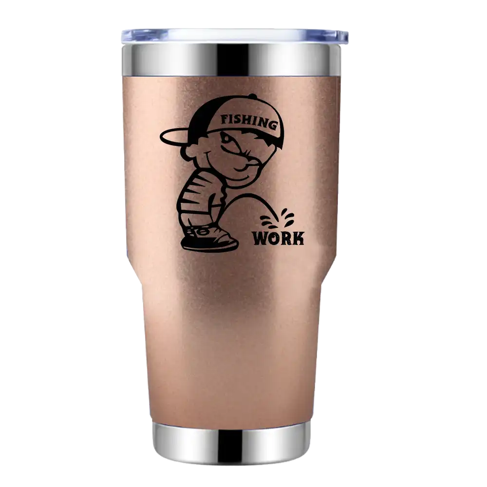 A 30oz insulated vacuum sealed tumbler in stainless steel with a splash-proof lid, featuring vibrant UV-printed designs, perfect for outdoor activities.