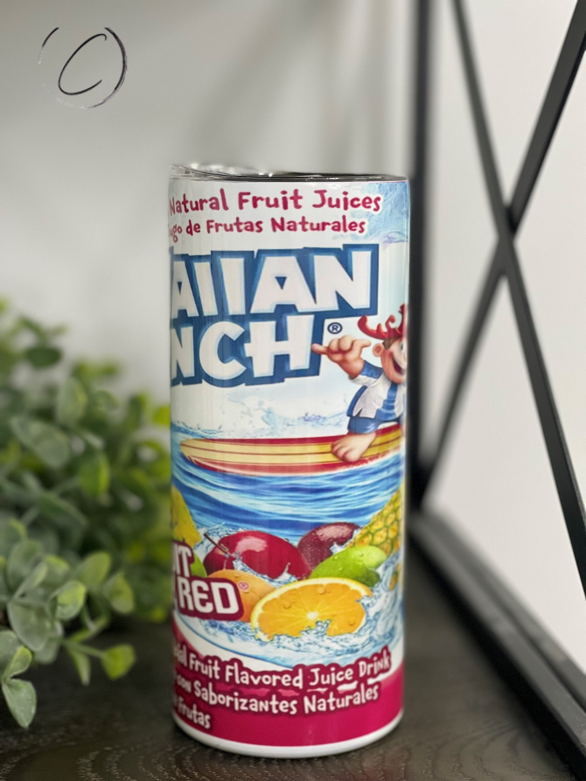 Hawaiian Punch 15oz Kids Skinny Tumbler featuring vibrant colors and a fun design, complete with a reusable straw.