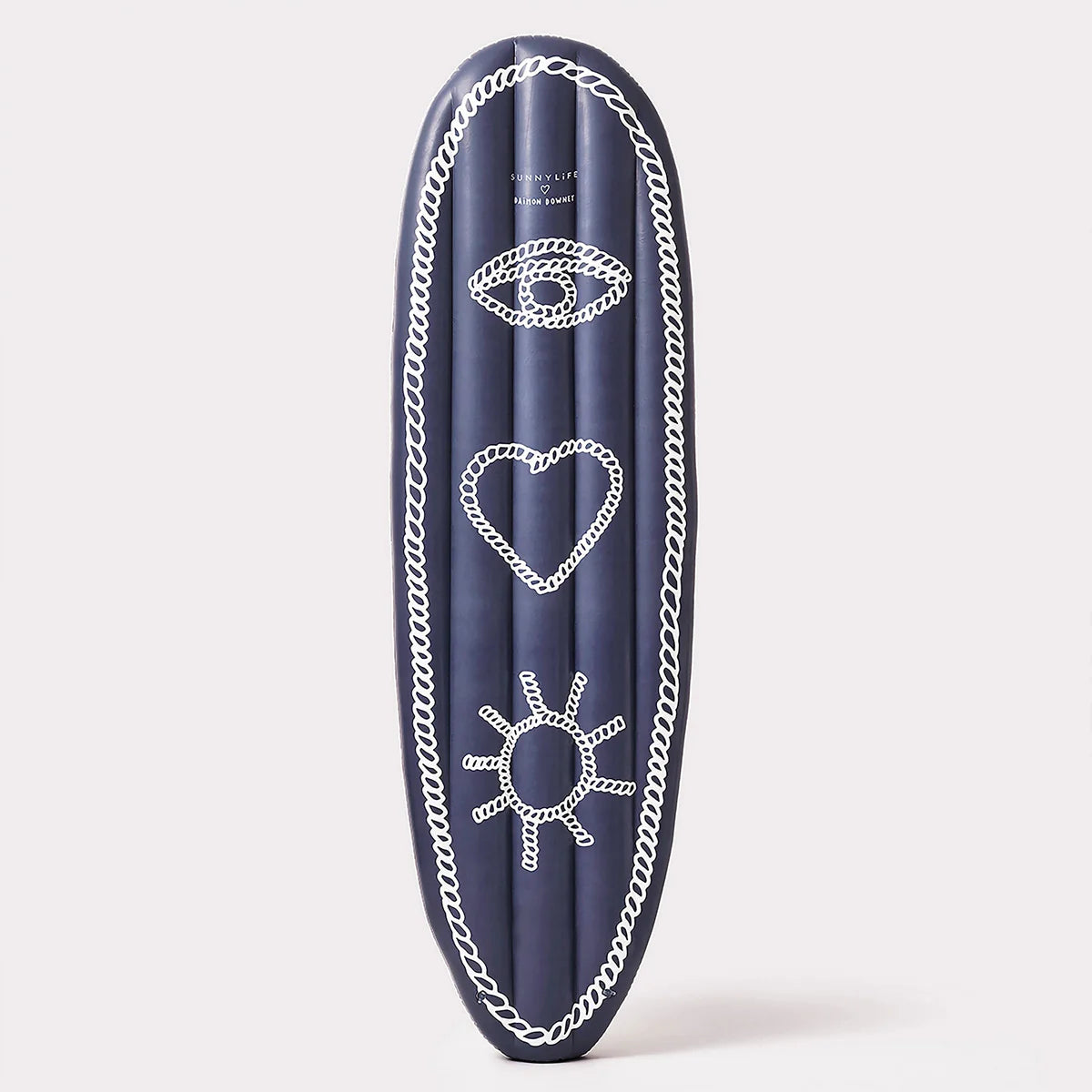 I Love Sun Lie On Pool Float featuring a goth mystical occult design, perfect for relaxing in the pool or at the beach.