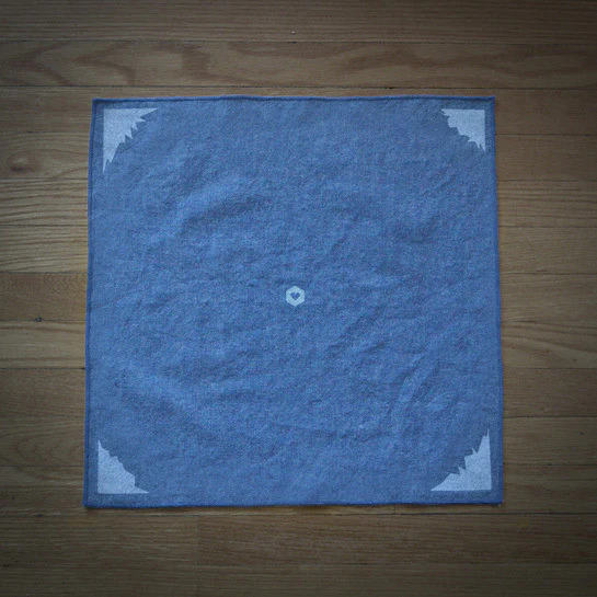 Stylish chambray pocket square with the quote 'I'm always outside on the inside', perfect for men's formal wear.