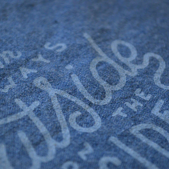 Stylish chambray pocket square with the quote 'I'm always outside on the inside', perfect for men's formal wear.