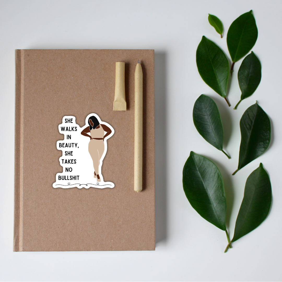 A vibrant sticker bundle featuring empowering quotes for women, ideal for personalizing laptops, phones, and water bottles.