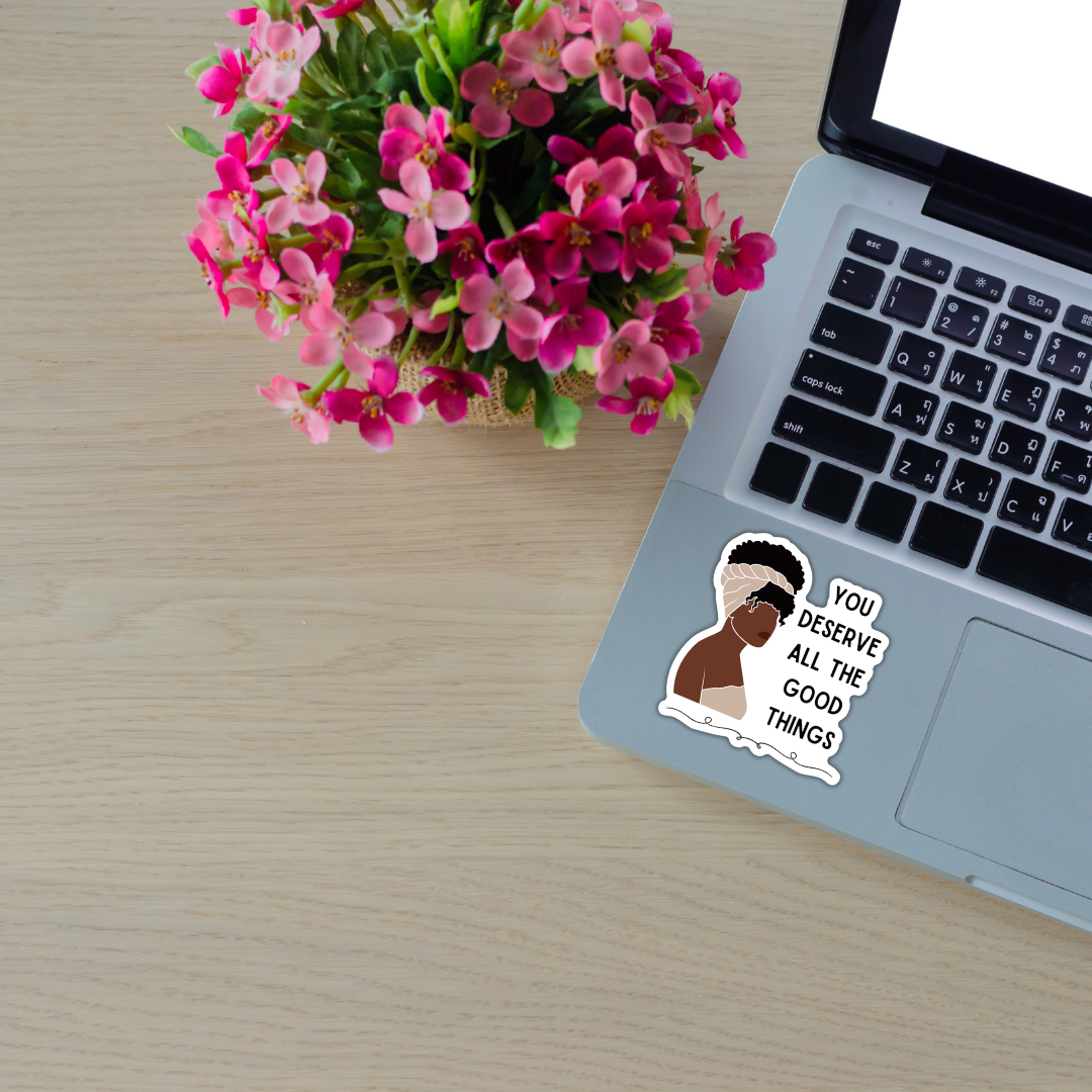 A vibrant sticker bundle featuring empowering quotes for women, ideal for personalizing laptops, phones, and water bottles.