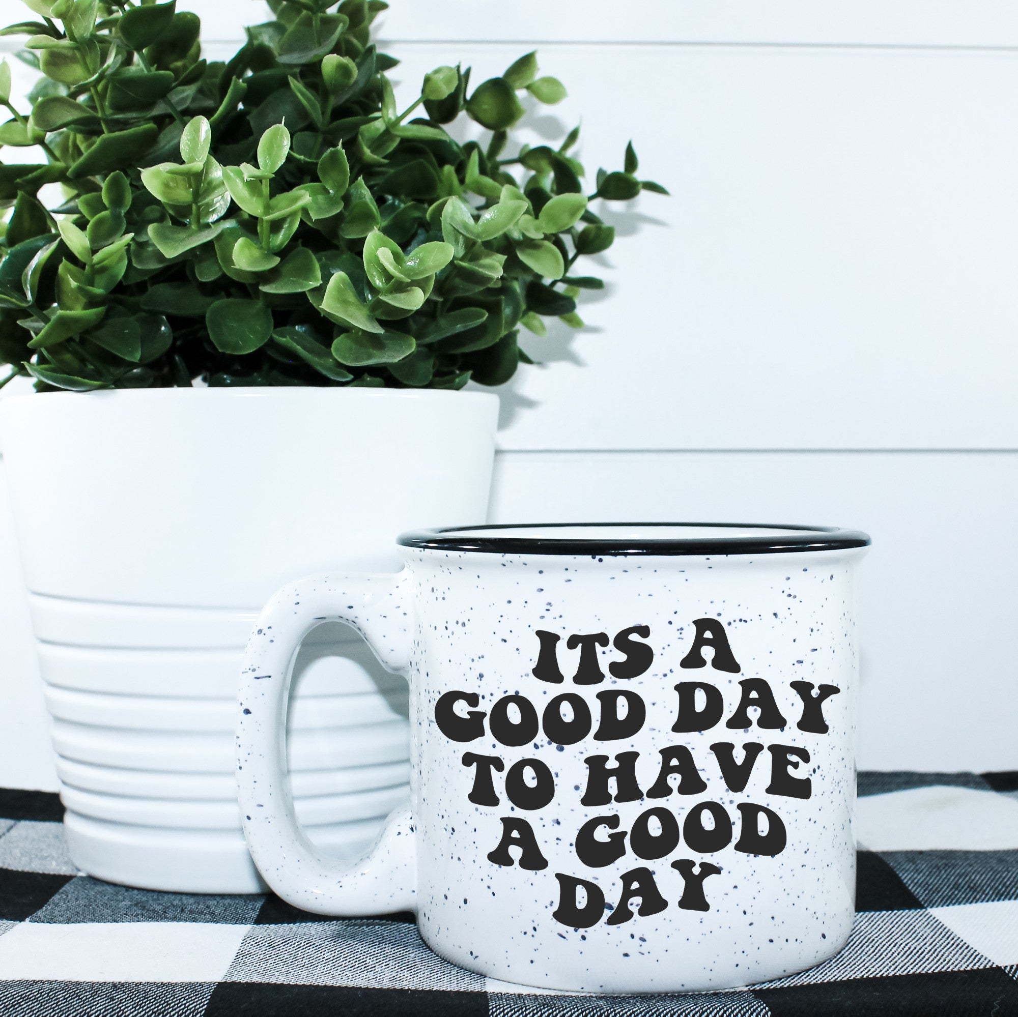 It's A Good Day To Have A Good Day Campfire Mug, ceramic with a cheerful design, perfect for coffee or tea.