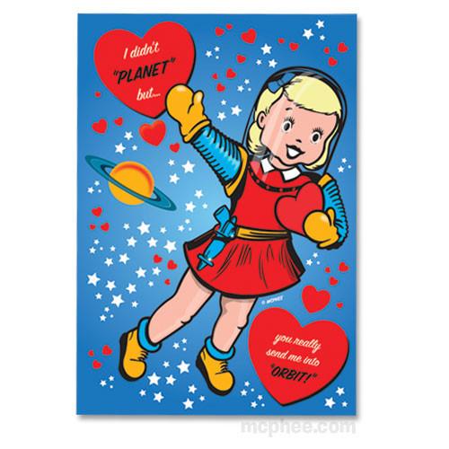 A colorful collection of Love Note Postcards featuring retro designs and humorous puns, perfect for expressing love.