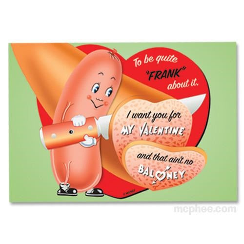 A colorful collection of Love Note Postcards featuring retro designs and humorous puns, perfect for expressing love.