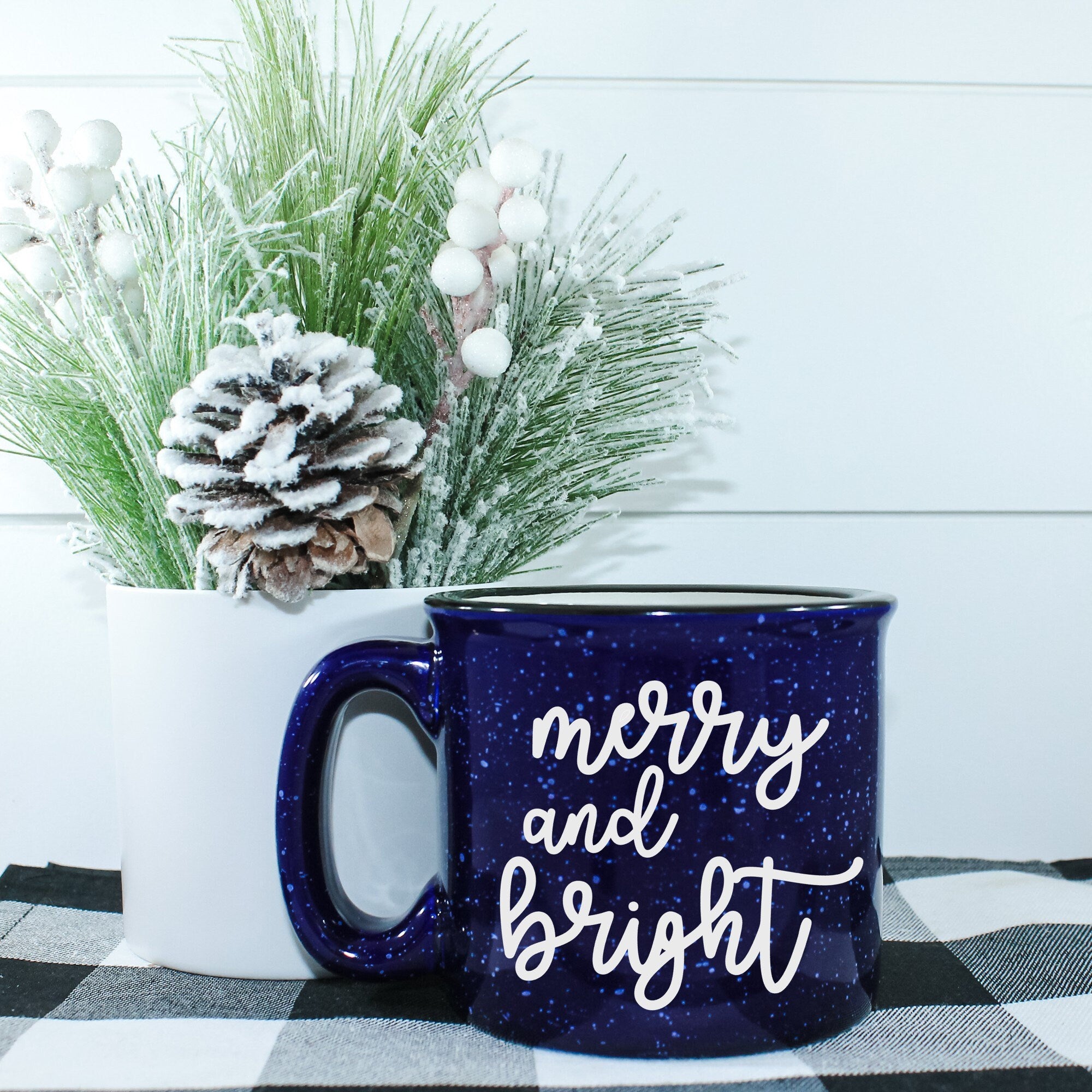 Merry And Bright Campfire Mug with vibrant design, perfect for cozy beverages.