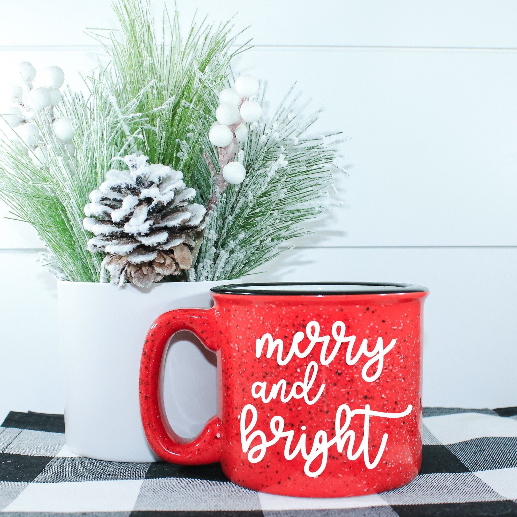 Merry And Bright Campfire Mug with vibrant design, perfect for cozy beverages.