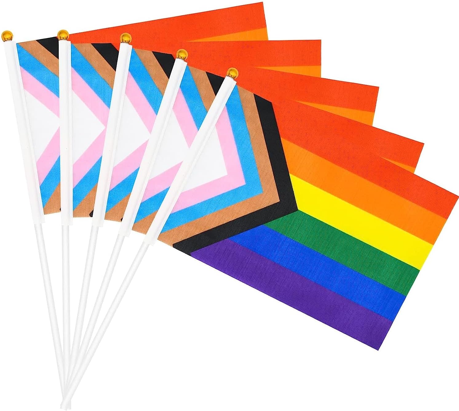 Mini Progressive Pride Flag headband made of soft cotton, featuring vibrant colors and an elastic design for comfort.