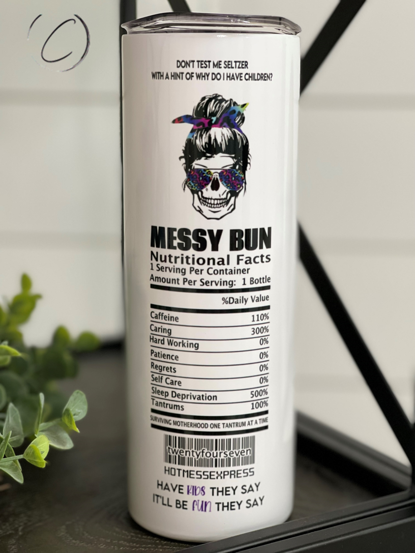 Mombie Claw 20oz UV Purple Skinny Tumbler showcasing its vibrant color-changing design in sunlight.