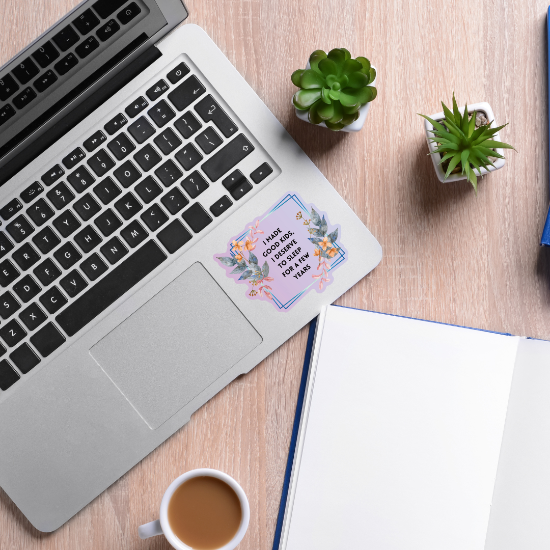 A colorful bundle of glossy die-cut vinyl stickers featuring fun phrases for cool moms, perfect for personalizing items.