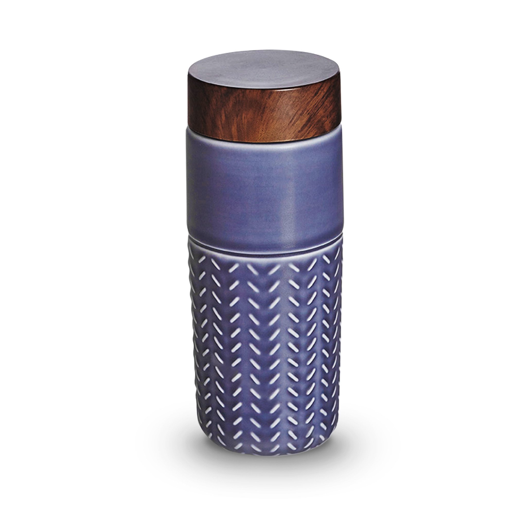 One-O-One Flying to the Clouds Tumbler showcasing its embossed checkered design, available in six trendy colors with a walnut wood-effect lid.