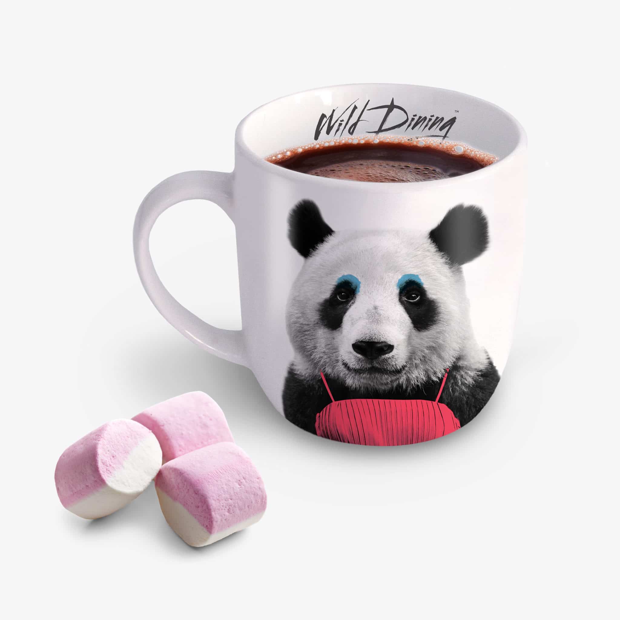Patricia Panda Wild Dining Coffee Mug featuring a playful panda design, perfect for enjoying hot or cold beverages.