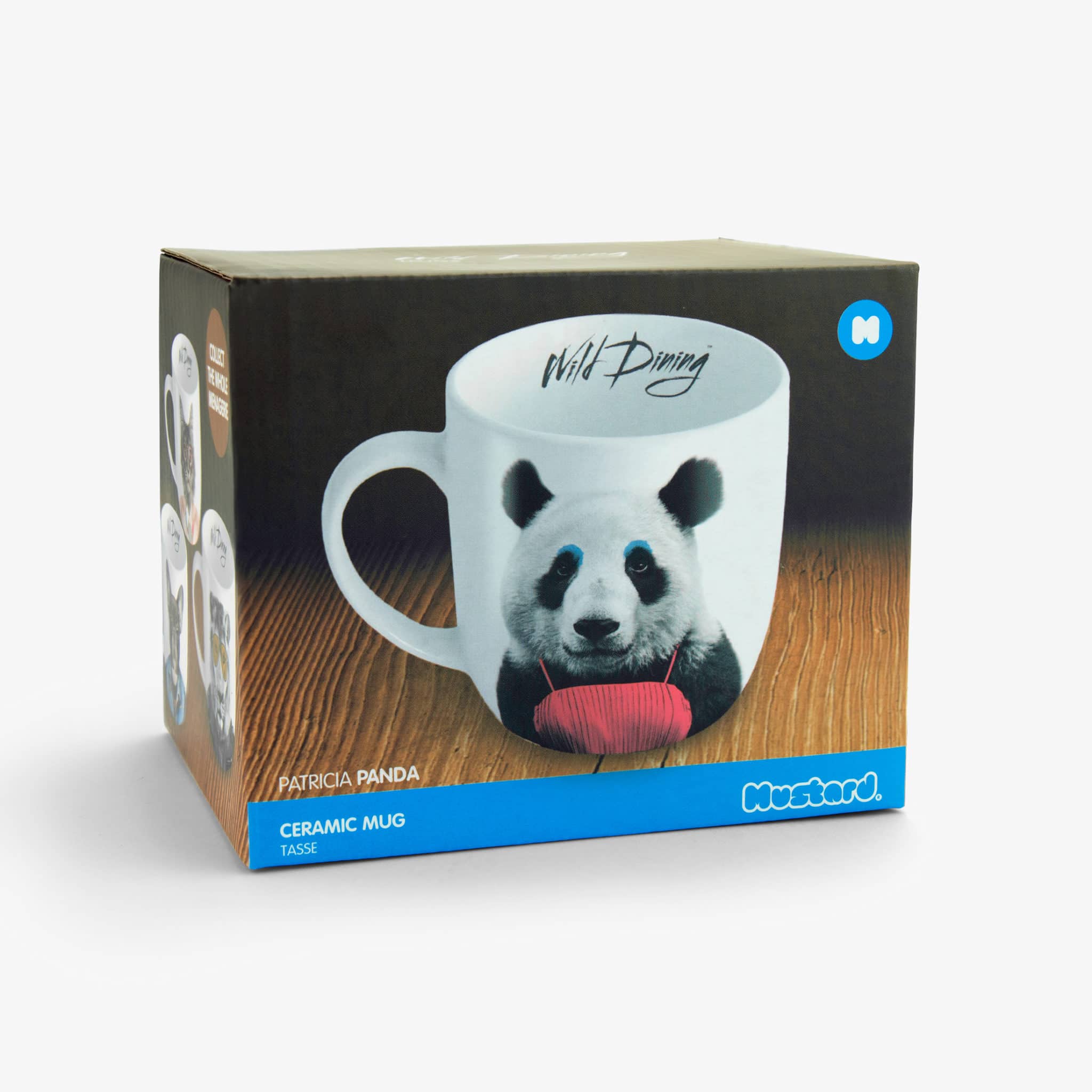 Patricia Panda Wild Dining Coffee Mug featuring a playful panda design, perfect for enjoying hot or cold beverages.