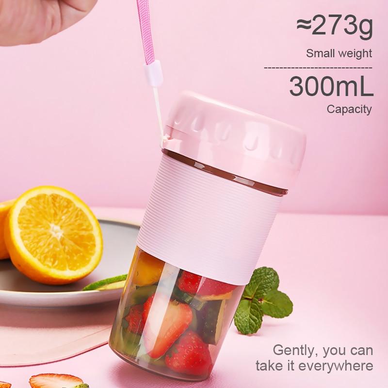 Portable Personal Juice Blender and Smoothie Maker in a sleek design, showcasing its compact size and USB charging feature, perfect for on-the-go blending.