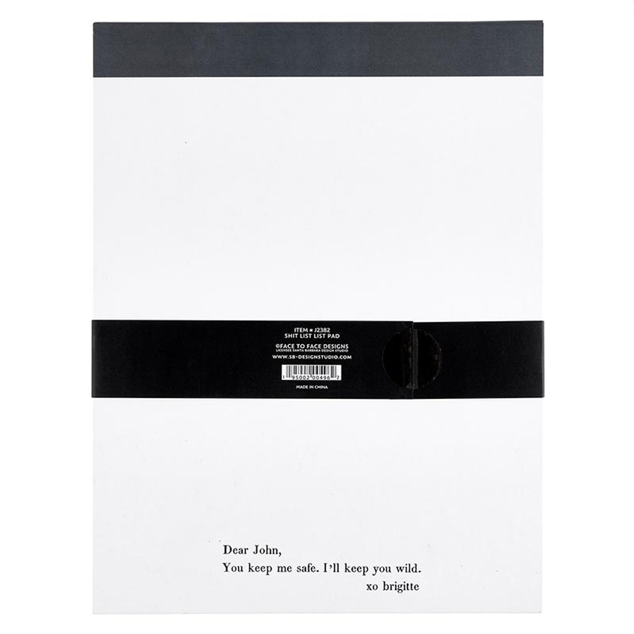 Shit List Chunky List Pad with 70 tear-off sheets, featuring a bold black cover with white text.