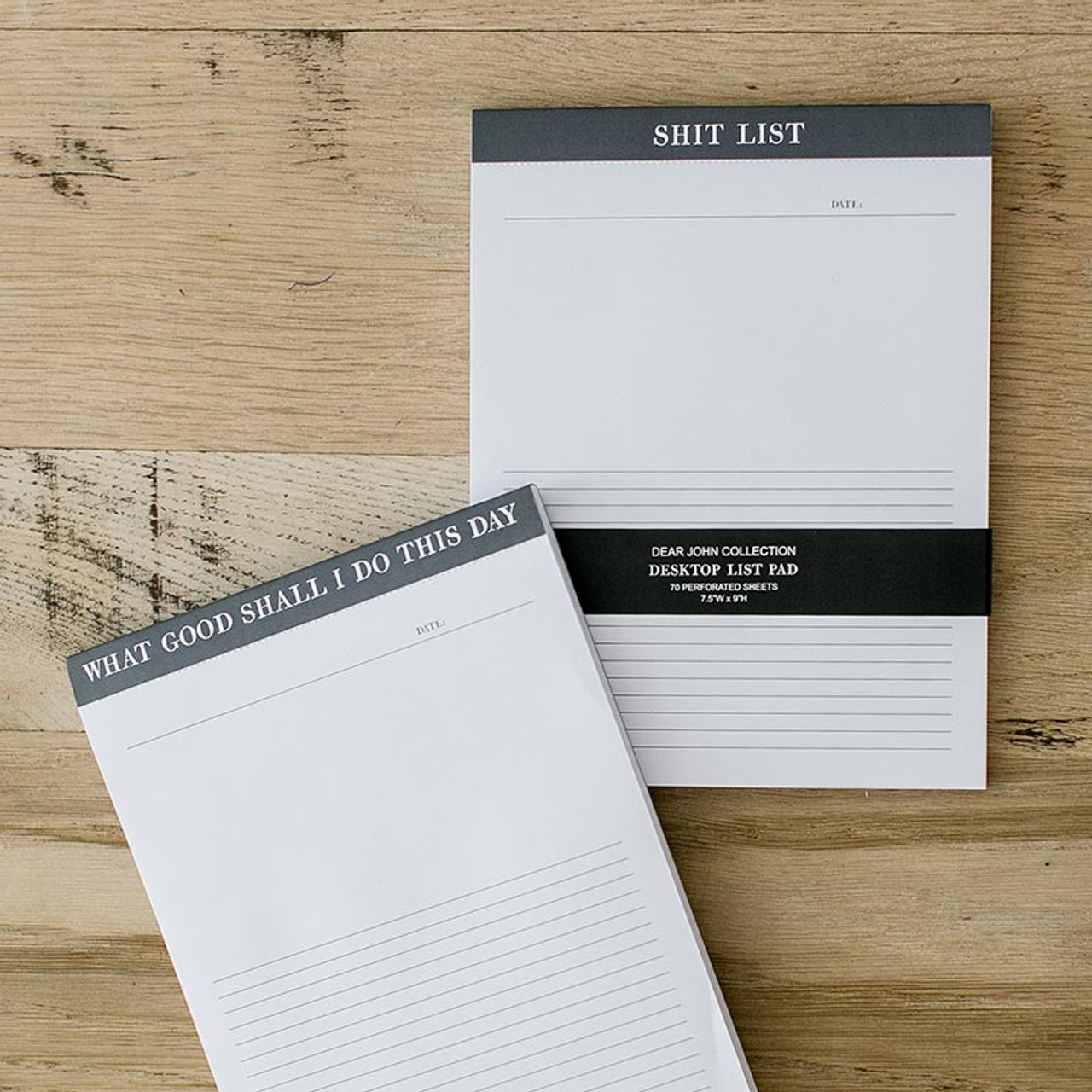 Shit List Chunky List Pad with 70 tear-off sheets, featuring a bold black cover with white text.