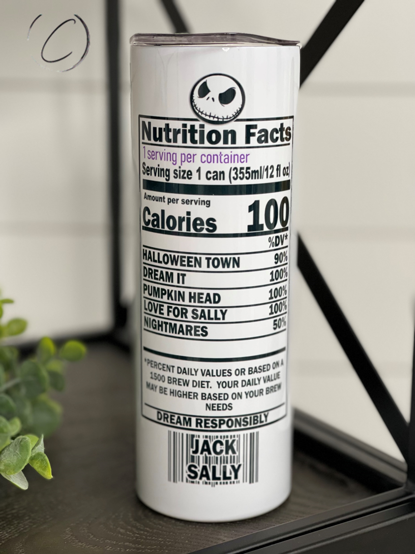 Simply Meant To Be Brew 20oz Skinny Tumbler with integrated design and reusable straw, perfect for hot and cold beverages.