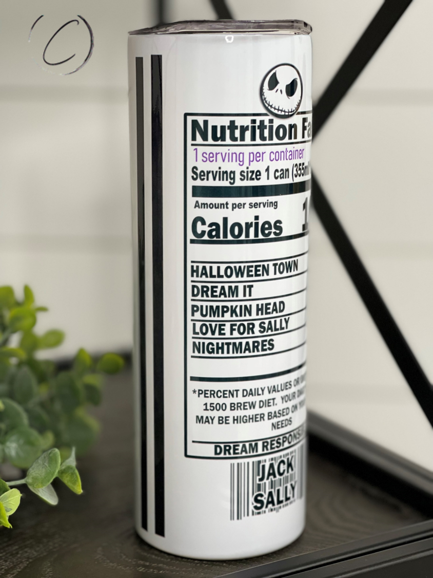 Simply Meant To Be Brew 20oz Skinny Tumbler with integrated design and reusable straw, perfect for hot and cold beverages.