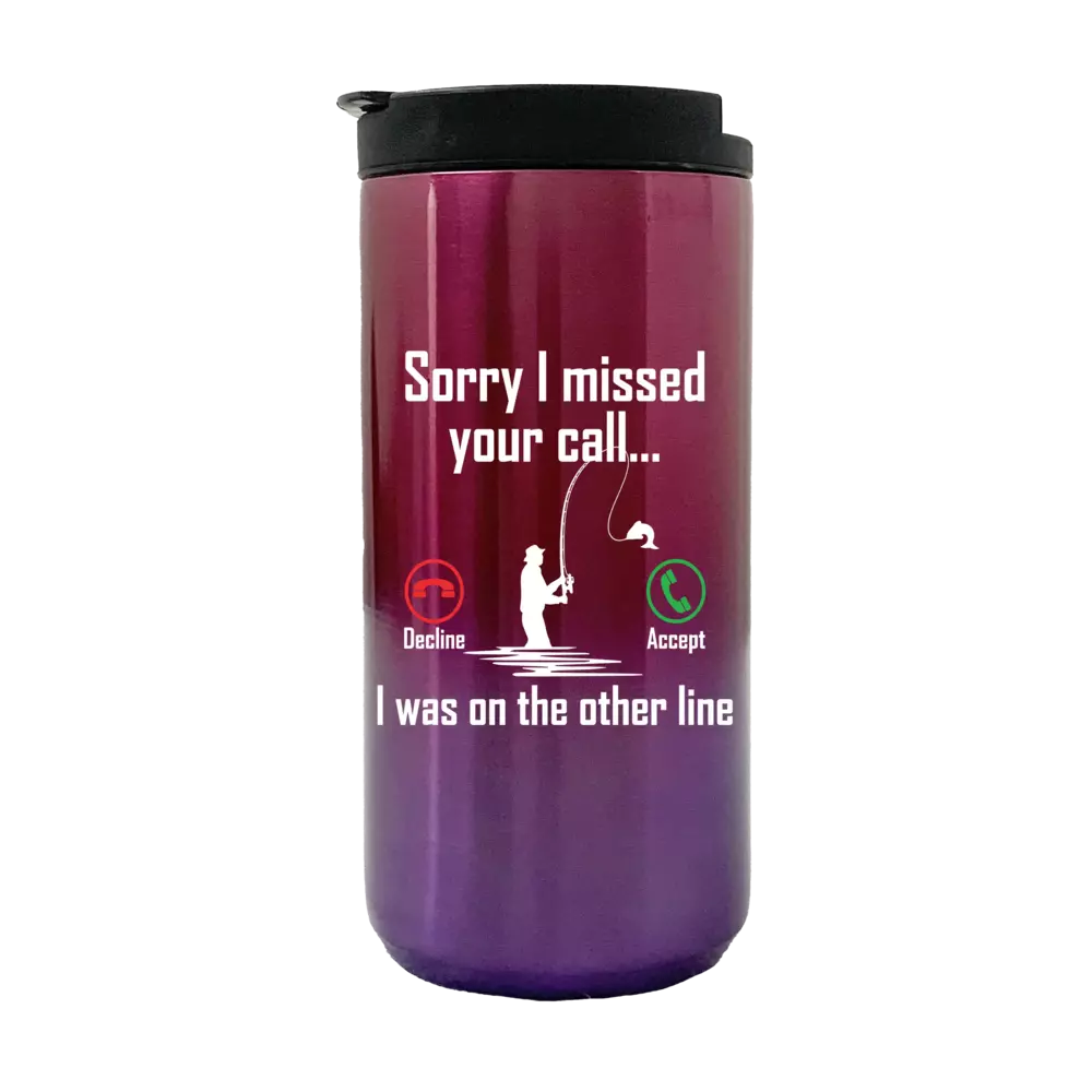 14oz insulated coffee tumbler with a stylish design, featuring a splash-proof lid and stainless steel construction.