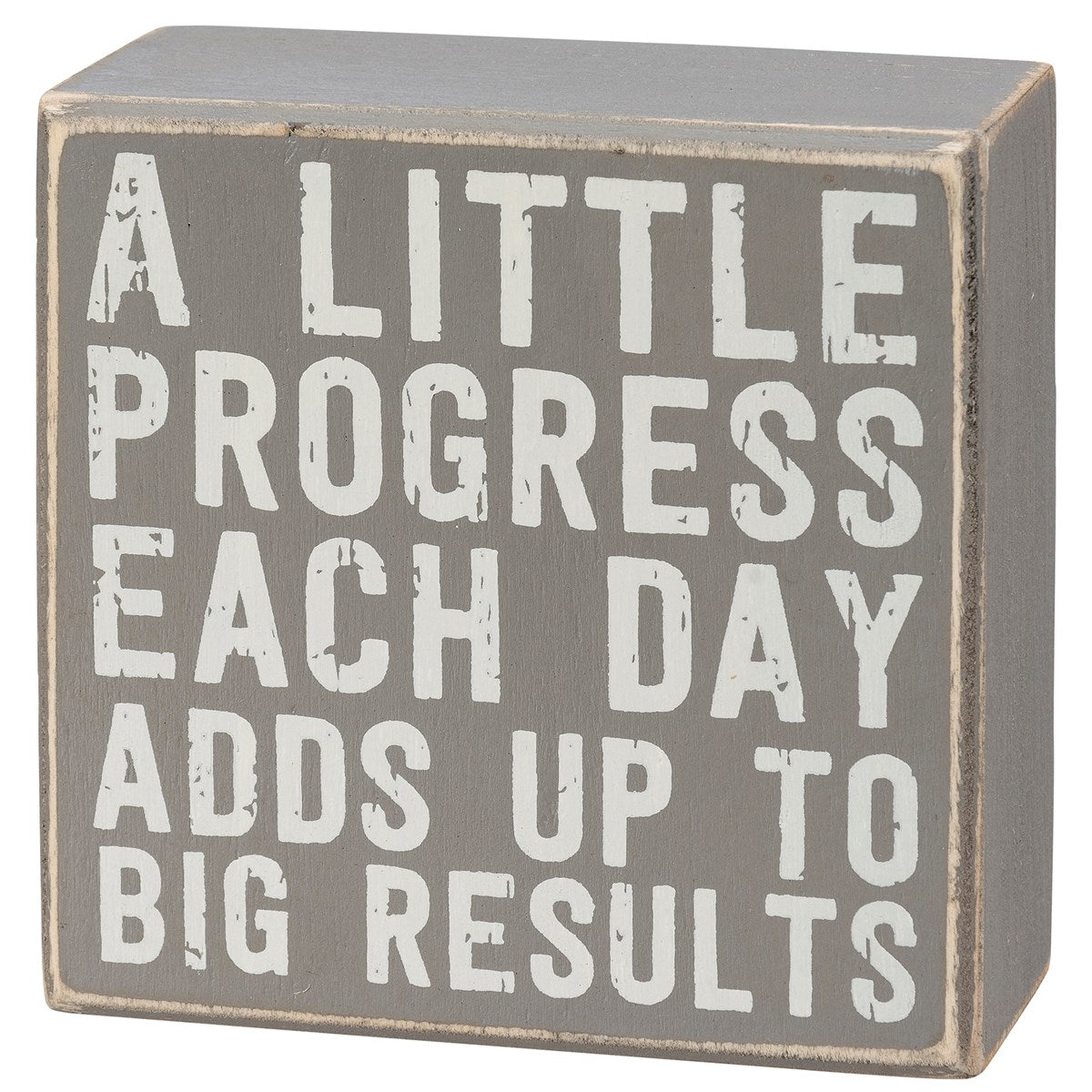 Stay Humble Gray Box Sign Set featuring three mini wooden signs with inspirational quotes, perfect for home decor.